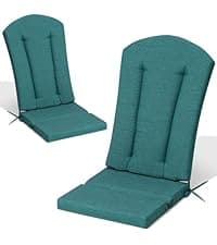 Crestlive 50x19.6 Inch Adirondack Chair Cushion Set of 2, Water Repellent, Fade Resistant, High Back Outdoor Rocking Chair Cushion for Patio, Black White Stripe