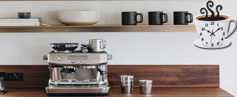 Fomaris Kitchen Clock Coffee Cup Wall Decor, Cafe Decorative Kitchen Wall Clocks Battery Operated for Home Office