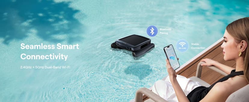 Beatbot iSkim Cordless Robotic Pool Skimmer with 9L Filter Basket, 24/7 Cleaning Solar Powered, 10000mAh Battery, 28-Hour Runtime, Auto Return, Smart Obstacle Avoidance, APP Control -Navy Blue