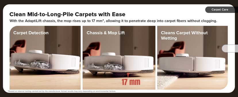 roborock Qrevo Curv Robot Vacuum and Mop, Zero-Tangling, AdaptiLift Chassis, FlexiArm Technology, Al Obstacle Recognition, 17mm Mop Lift, 18,500Pa Suction, Hot Water Mop Washing & Dock Self Cleaning