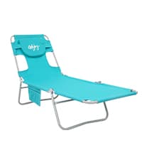 #WEJO 4-in-1 Tanning Chair with Face Hole and Side Table - 5-Position Face Down Folding Chaise Lounge with Canopy Shade & Cup Holder - Portable Heavy Duty Tanning Bed for Beach, Pool, Patio (Khaki)