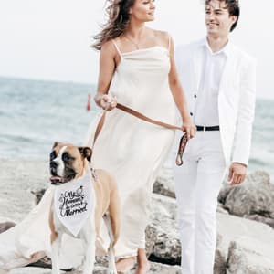 Engagement Gift, My Humans are Getting Married Dog Bandana, Wedding Photo Prop, Pet Scarf, Dog Engagement Announcement, Pet Accessories (Black) B09FDTW997