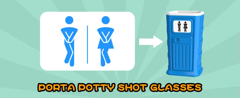 Funny Porta Potty Shot Glasses: White Elephant Gag Fun Novelty Yankee Party Exchange Gifts for Adults Men - Secret Dirty Santa Christmas Stocking Stuffers Ideas for Dad Husband Coworker Brother
