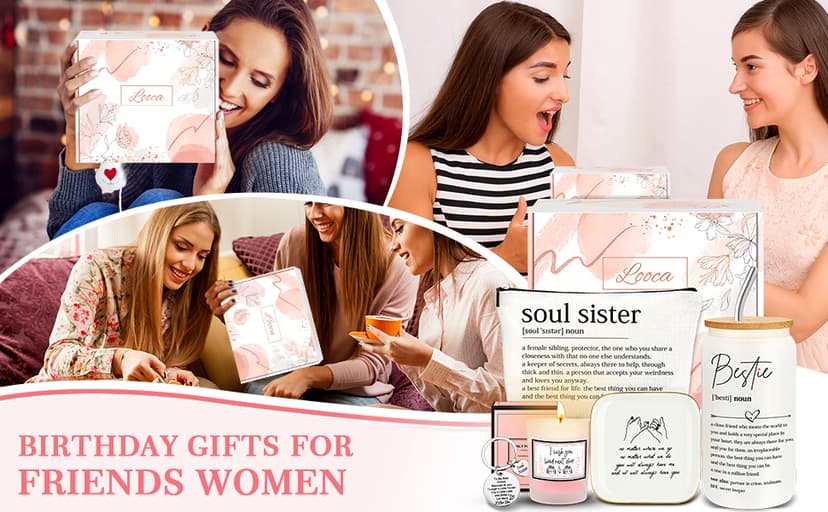 Best Friend Birthday Gifts for Women Friendship Gifts for Women Bestfriend Birthday Gift for Best Friend Woman Bestfriend Gift Ideas with Cup Bag Candle Keychain for Soul Sister Bestie BFF