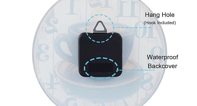 Horizent Kitchen Wall Clock,Vintage Glass Coffee Sign Decor Wall Clocks Battery Operated-8 Inch