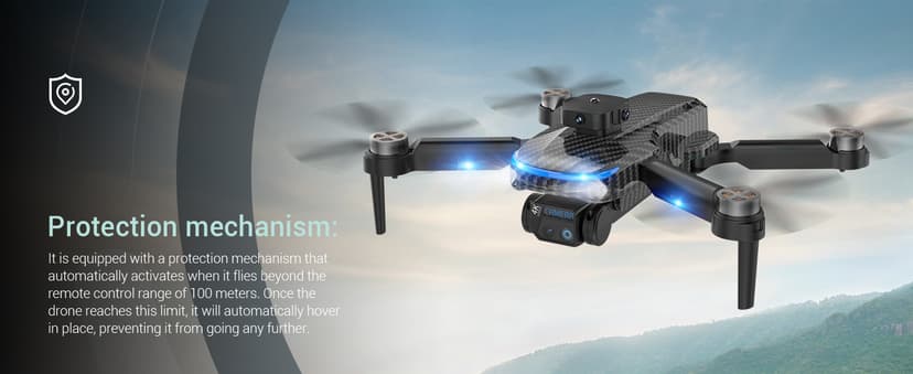 4K Dual-Camera Drone with GPS for Adults & Teens - Foldable RC Quadcopter with Auto Focus, 30 Mins Flight Time, Follow Me, Waypoint Flight, Headless Mode, 6-Axis Gyro, One-Key Emergency Stop - Black