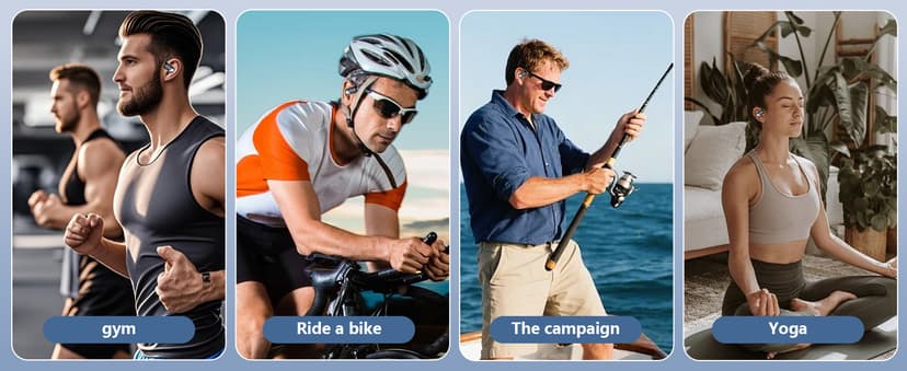 Open Ear Wireless Earbuds Headphones, Bluetooth Built-in Mic,Waterproof, LED Display Charging Case,on Ear Hooks clip Ear Buds,Ultra-Comfort Earphones Design for Running Fitness workout office gym