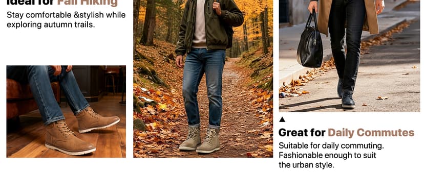 Vostey Men's Hiking Boots Waterproof Casual Chukka Boots for Men