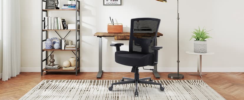 600lbs Big and Tall Office Chair with Adjustable Lumbar Support,Ergonomic Heavy Duty Office Chair for Heavy People,Mesh Desk Chair with Wide Seat for Home