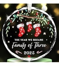 NewEleven Pregnancy Announcement Gifts for Husband Wife Family, Gender Reveal Gifts, Pregnancy Gift for Expecting Mom, for New Mom, New Dad, New Parents - Ornament