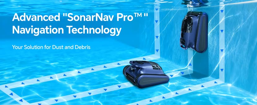 (2026 New) Robotic Pool Cleaner - Pool Vacuum 180W Brushless Motor, 48,000Pa Suction, Wall Climbing, AI-Powered Path Sonar Navigation, 3 Modes Robot for Inground & Above-Ground Pools Up to 2150 Sq. Ft