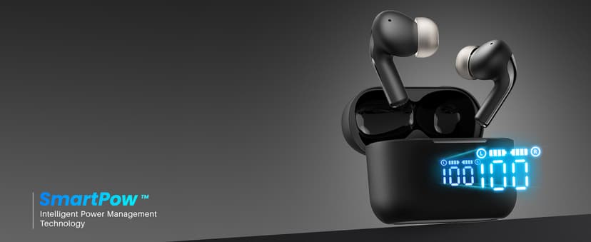 TOZO T20 Wireless Earbuds Bluetooth Headphones 48.5 Hrs Playtime with LED Digital Display, IPX8 Waterproof, Dual Mic Call Noise Cancelling 10mm Broad Range Speakers, New Version