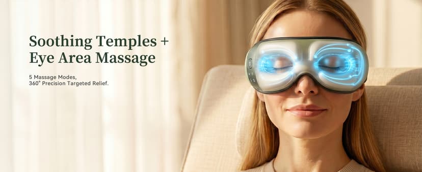 35dB, Lightweight Eye Massager, Gift for Women Husband, for Home, Office, and Travel ReliefRX Ultra-Quiet Eye Massager with Heat and Cooling, Sage Green B0GJ3CPT77