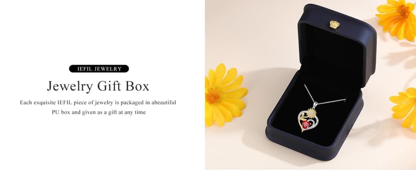 Iefil Christmas Gifts for Women Wife Mom - Sunflower Birthstone Necklace for Women, Anniversary Birthday Gifts 925 Sterling Silver Heart Pendant You Are My Sunshine Jewelry for Girlfriend Mom Daughter