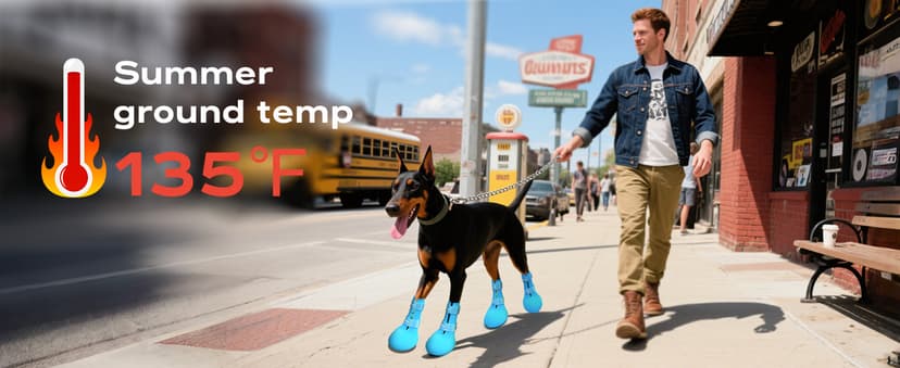 Fdceligoo Rubber Dog Boots, Durable Paw Protectors with Adjustable Straps & Non-Slip Sole, Waterproof Dog Shoes for Hot Pavement, Easy On & Off Silicone Booties (Blue, S, Only Suit for Small Dogs)