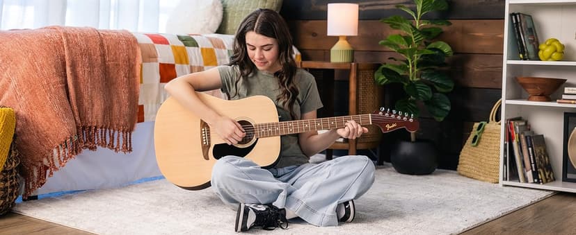 Fender California Debut Redondo Series Acoustic Guitar, Beginner Guitar, 2-Year Warranty, Black