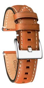 hemsut h Leather Watch Bands for Men, Horween Quick Release Leather Watch Strap Vintage Watch Replacement Wrap of 18mm, 20mm, 22mm