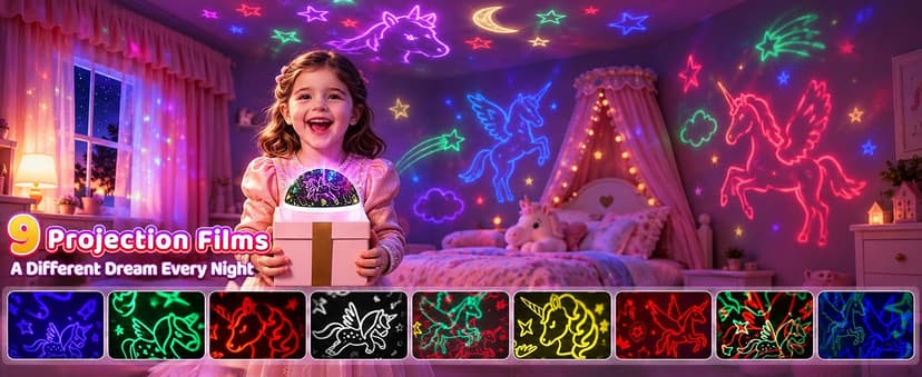 MINGKIDS Unicorn Toys Night Light for Toddler Girls,Unicorn Gifts Age 6-8,Unicorns and Starry Night Light Projector for Kids, Birthday Gift for 3-10 Year Olds Girls B08RHYX8CV