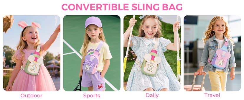 2 3 4 5 6 7 Year Old Girl Birthday Gift, Initial Crossbody Bag, Girls Kids Birthday Gifts, Sling Bag for Kid, Toddler Purse Anoup Birthday Gift for Daughter Monogram Crossbody Sling Bag Purse Pink J B0H5154T3Q