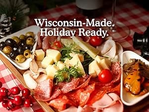Wisconsin Cheese Company - Holiday Party Gift Box - Smoked Summer Sausages, 100% Wisconsin Cheese, Crackers, Pretzels & Mustard | Perfect for Parties, Charcuterie Boards, and Holiday Gifts
