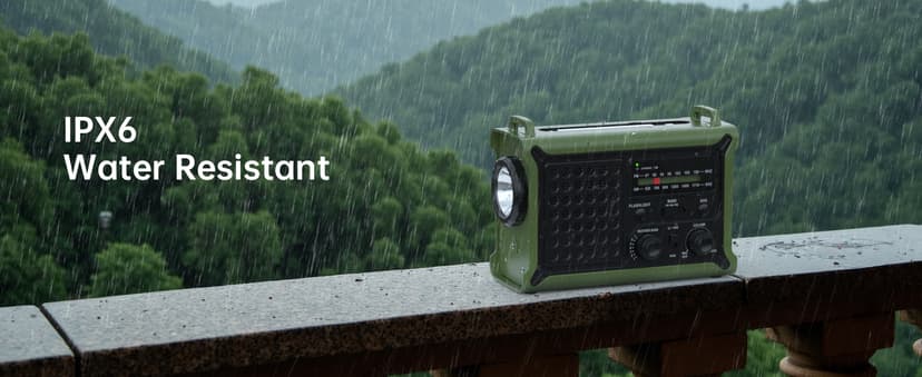 AM FM NOAA Weather Radio Battery Operated with 2-Mode LED Flashlight Cell Phone Charger Dual Outputs SOS Solar Radio Emergency Hand Crank 12000mAh with Clear Signal B0F4QW1PP1