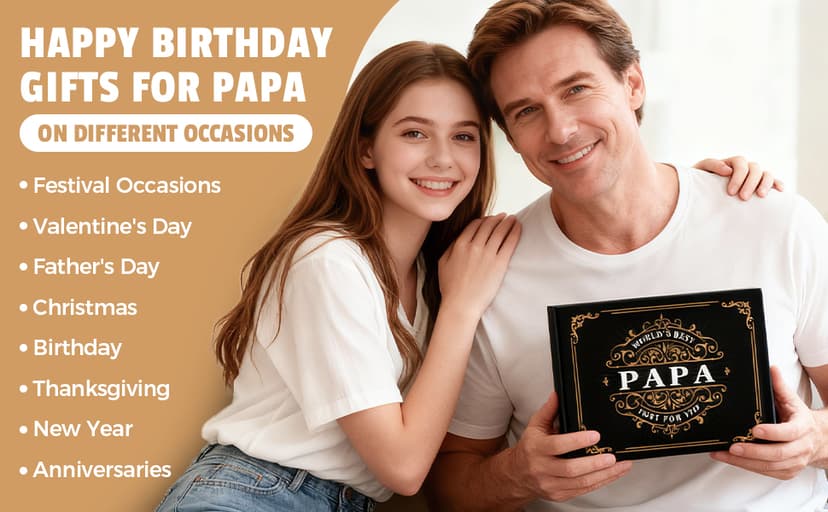 Papa Gifts from Grandkids Papa Birthday Gifts for Men Happy Birthday Gift Ideas for Best Papas from Grandson Granddaughter Grandchildren Funny Gift Set for Christmas, Fathers Day with Hat, Wine Glass B0FW57CH3S