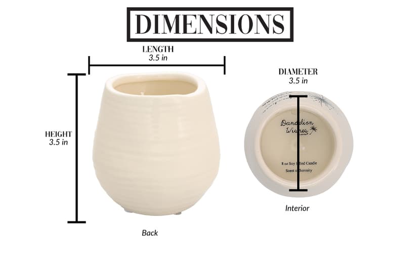 Pavilion Gift Company Never Stop Wishing Happy 40th Birthday - 8 oz Soy Wax Candle with Wick in A Yellow Ceramic Vessel 8 oz-100 Scent: Serenity, 3.5 Inch Tall