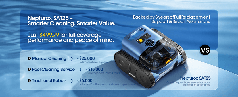 Cordless Robotic Pool Vacuum with Smarter Navigation & Track Drive, Dual 180W Brushless Motors, Wall & Waterline Climbing, 150-Min Runtime, for Inground & Above-Ground Pools up to 2,150 Sq. Ft.