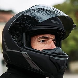 Sena Impulse DOT Flip Up Modular Bluetooth Helmet w/Sound by Harman Kardon Dual Visor Helmet with Integrated Mesh Intercom System / MP3 / Voice Dial (Matte Black, Small)