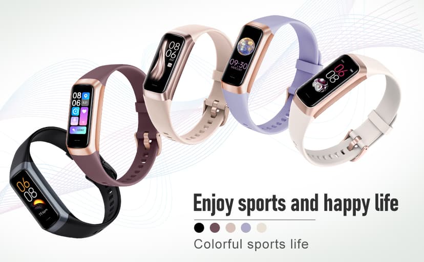 Fitness Tracker with Step Counter/Calories/Stopwatch, Activity Tracker, Health Tracker with Heart Rate Monitor, Sleep Tracker,1.10''AMOLED Touch Color Screen, Pedometer Watch for Women Men
