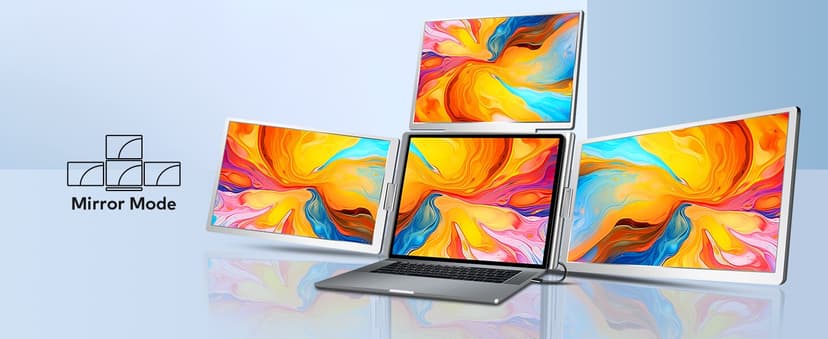 16" Laptop Screen Extender Monitor Portable, Quad Monitor, Just 1 Cable for 3 Screens, FHD 1200P IPS Laptop Extender Compatible with Wins/Mac for 13.6" - 18.5" Laptops