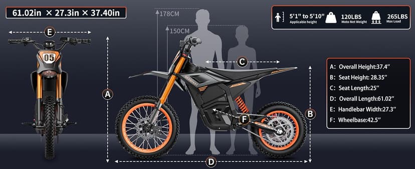 Malzahar Electric Dirt Bike for Teens Adults, 3500W, 40MPH & 60 Miles Electric Motorcycle, 48V/23.4AH Removable Battery, Hydraulic Brakes & Full Suspension, Mountain Off-Road E Dirt Bike for Age 13+