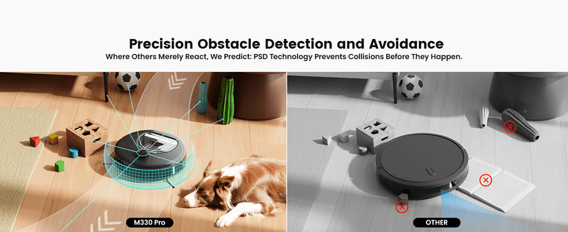 Lefant LiDAR Robot Vacuum and Mop, 450ml Visible Dustbin, Upgraded 190° PSD Obstacle Avoidance, Customized Cleaning, Multi-Floor Mapping, 150 Mins Runtime, 2.4G/5G WiFi, Pet Hair & Carpets, M330 Pro