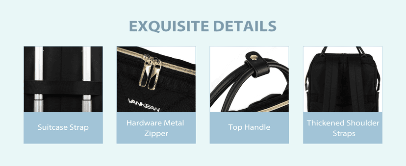 VANKEAN 17 Inch Laptop Backpack for Women Men Fashion Computer Work Bag, Large Capacity Waterproof Backpack with USB Port & RFID Pockets, College Daypack Business Travel, Black