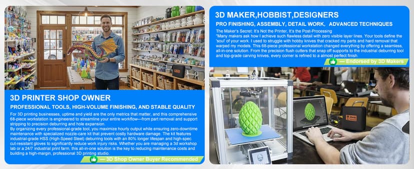 68Pcs 3D Printer Tools Kit with Storage Case, 3D Printer Accessories - Deburring Tool, 3D Printer Removing Scrapers, Metal Files, Brushes, Hand Drill, Tweezers, for Bambu Lab, Ender 3, Kobra, etc.