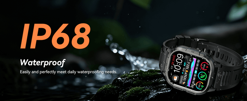 Smart Watch for Men Fitness Tracker: Waterproof Military Digital Mens Watches Running Make Answer Call Smartwatch Android Phone iPhone Samsung Compatible Sleep SpO2 Heart Rate Monitor Step Pedometer