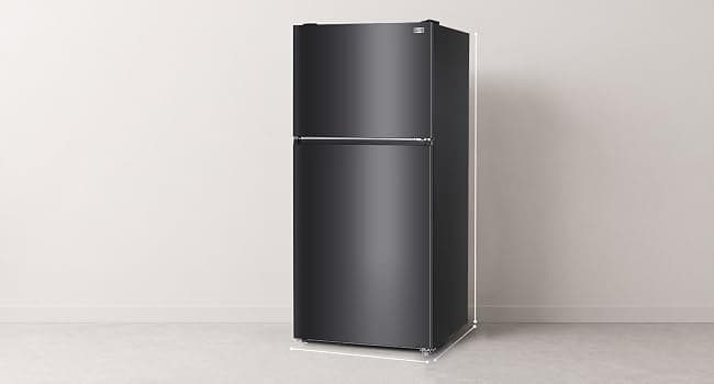 BLACK+DECKER 20.1 Cu. Ft. Top Mount Refrigerator with Ice Maker, 2-Door Refrigerator with Top Freezer, Freezer with Icemaker and Adjustable Temperature Control, BR2010JIMB, Black