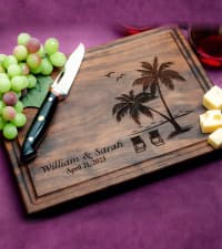Personalized Cutting Board - Custom Engraved Wood Charcuterie Board - Best Wedding Gift Idea for Couples (Bride & Groom), Newlyweds - Handcrafted in USA from Premium Hardwood 002