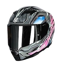 HAX Force Aerodynamic Full Face Helmet for Street & E-Bikes DOT & ECE Certified - Enhanced Dual Visor, Adult Size, Pinlock Ready Matte Black Red M
