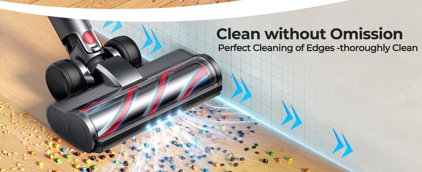 Cordless Vacuum Cleaner 600W/50Kpa, Stick Vacuum Cleaners 65 Mins Max Runtime with Charging Dock, Self-Standing Handheld Vacuum with Touch Display, 6-in-1 Vacuum Cleaner for Carpet/Hard Floor/Pet Hair