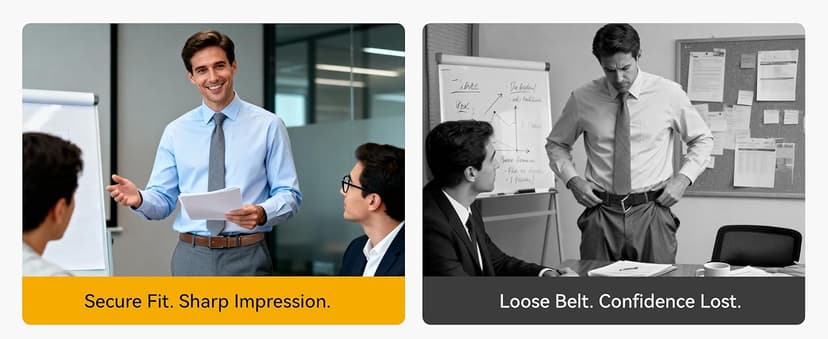 CHAOREN Leather Dress Belt Men 2 Pack - 1 3/8" Mens Belts for Work Business Casual Jeans