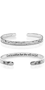 Carviell Bracelets for Women – 100+ Meaningful Engraved Messages – Solid 316L Surgical Stainless Steel Cuff Bracelet – Gift Ready B094NY63KJ