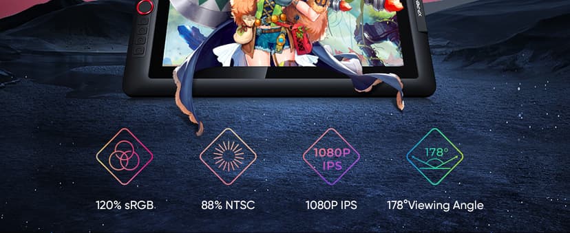15.6" Drawing Tablet with Screen XPPen Artist 15.6 Pro Tilt Support Graphics Tablet Full-Laminated Red Dial (120% sRGB) Drawing Monitor Display 8192 Levels Pressure Sensitive & 8 Shortcut Keys