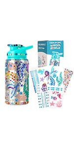 Gifts for Girls, Decorate Create Your Own Water Bottle Kits for Girls, Fun DIY Arts and Crafts Kits Supplies Toys for Kids Ages 4-6-8-10-12, Birthday Gifts Ideas for Girls Back to School Christmas