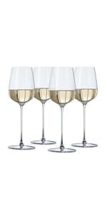 Spiegelau Style Crystal White Wine Glasses Gift Set, Elegant Stemmed Wine Glasses, Stylish Glassware for Dinner Party, Home Bar, Wedding Gifts, Birthday Gifts, Hosting Essentials, 15.5 oz, Set of 4