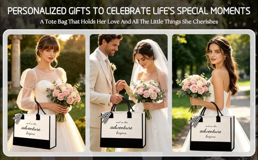 Jumway Wedding Gifts Basket, Gifts for Bridal Shower Engagement Wedding and Married Couples Anniversary - Tote Bag Ceramic Marble Coffee Mugs Gift Set Black B0GWR74CJC