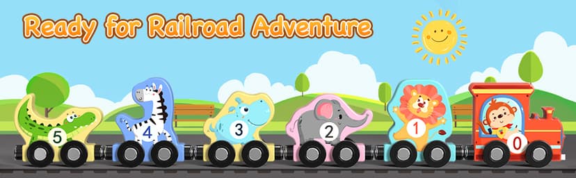 Zeoddler Toys for Toddlers, 11 Magnetic Wooden Animals Train Set, Montessori Toys for Toddlers, Preschool Learning Activities for Kids, Birthday Gifts for Boys, Girls