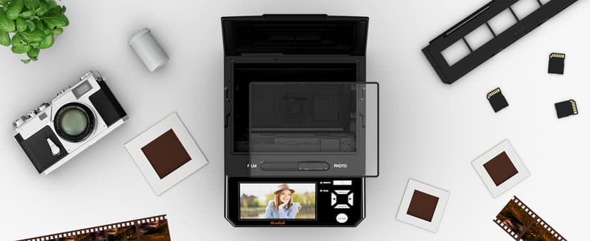 Film & Photo Scanner with 5" LCD Screen, Converts Photo, 135/110 Film Negatives & Slides, Business Card to 22MP Digital Photos, 8GB SD Card Included