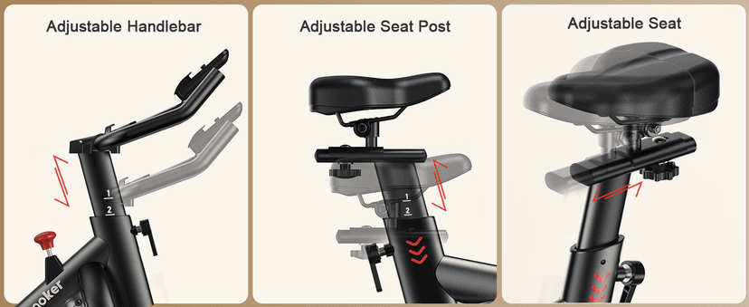 Exercise Bike for Home – 350LB Indoor Cycling Bike, Silent Stationary Spin Bike with App Sync, Adjustable Seat, LCD Monitor, Smooth & Quiet for Cardio Workout