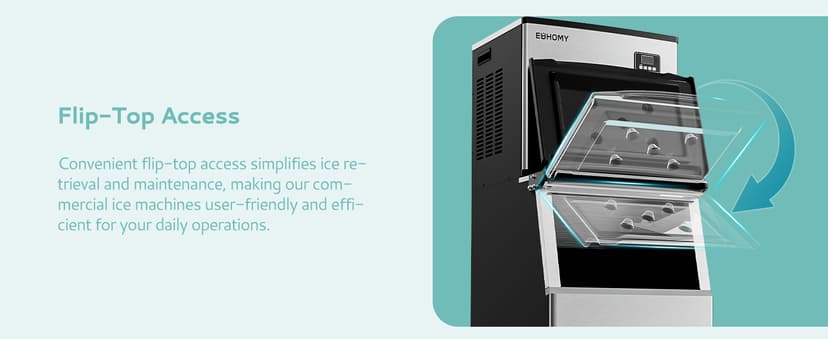 EUHOMY Commercial Ice Maker Machine 400Lbs/24H,ETL Approval, Industrial Ice Machine, 250Lbs Storage, Ice Ready in 11-20min, Stainless Steel Ice Maker for Bar/Cafe/Restaurant/Business